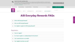 AIB Everyday Rewards FAQs