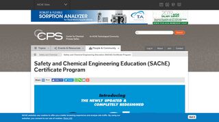 Safety and Chemical Engineering Education (SAChE ... - AIChE