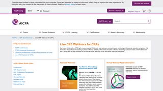 Live Accounting CPE Webinars for CPAs - aicpa