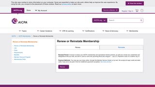 Renew or Reinstate Membership - aicpa