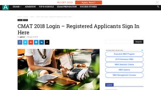 CMAT 2018 Login - Registered Applicants Sign In Here - aglasem
