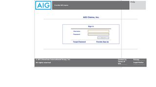 Provider Bill Inquiry - Sign In - AIG