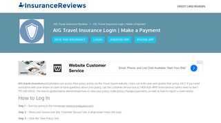 AIG Travel Insurance Login | Make a Payment - Insurance Reviews