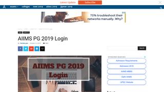 AIIMS PG 2019 Login - Medical Entrance Exams - AglaSem