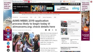 AIIMS MBBS Registration: AIIMS MBBS 2019 application process ...