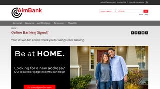 Sign Off - Online Banking | AimBank
