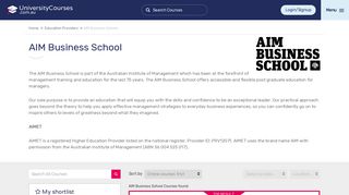AIM Business School - Universitycourses.com.au