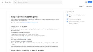 Fix problems importing mail - Gmail Help - Google Support