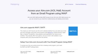 How to access your Aim.com (AOL Mail) email account using IMAP