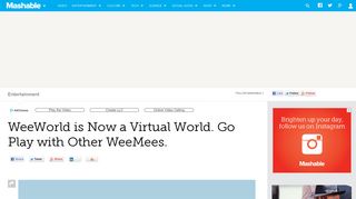 WeeWorld is Now a Virtual World. Go Play with Other WeeMees.