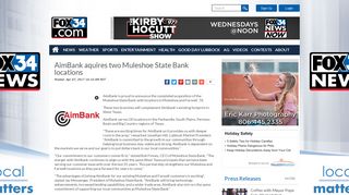 AimBank aquires two Muleshoe State Bank locations - Fox34.com