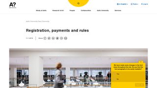 Registration, payments and rules | Aalto University