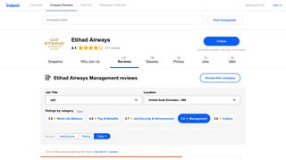 Working at Etihad Airways: 130 Reviews about Management | Indeed.ae