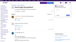 how to login aims perform? | Yahoo Answers
