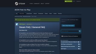Steam FAQ / General FAQ :: AION Free-to-Play General Discussion