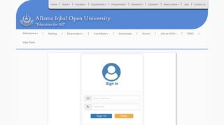 AIOU Alumni Login - Allama Iqbal Open University