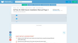 AirTies Air 4920 Quick Installation Manual (Page 3 of 8) - ManualsLib