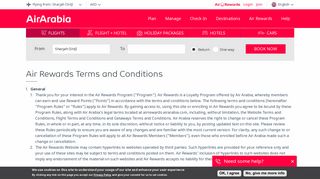 Air Rewards Terms and Conditions | Air Arabia