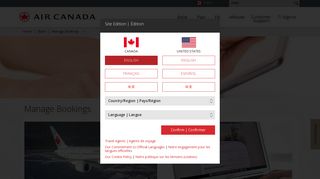 Air Canada - Manage My Booking Information