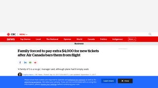 Family forced to pay extra $4,000 for new tickets after Air Canada bars ...