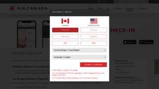 Air Canada - Mobile Check In