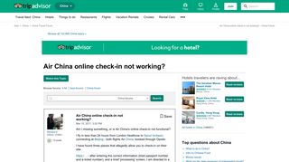 Air China online check-in not working? - China Forum - TripAdvisor