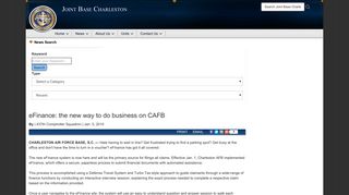 eFinance: the new way to do business on CAFB > Joint Base ...