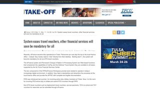 System eases travel vouchers, other financial services will soon be ...