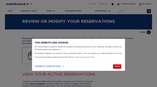 Manage your reservations - Air France