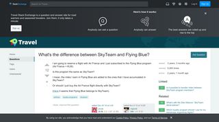 airlines - What's the difference between SkyTeam and Flying Blue ...