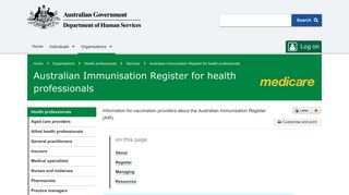 Australian Immunisation Register for health professionals - Australian ...