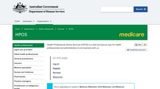 HPOS - Australian Government Department of Human Services