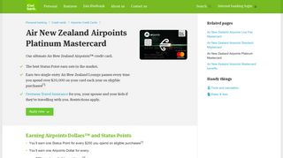 Air New Zealand Airpoints Platinum Mastercard | Credit cards | Kiwibank