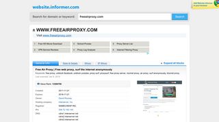 freeairproxy.com at WI. Free Air Proxy | Free web proxy, surf the ...