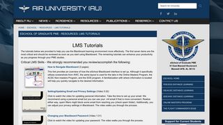 Air University (AU) > eSchool > Resources > LMS Tutorials