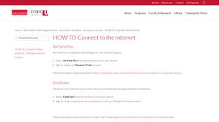 HOW TO Connect to the Internet - Osgoode Hall Law School - York ...