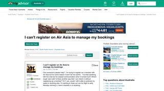 I can't register on Air Asia to manage my bookings - Australia ...