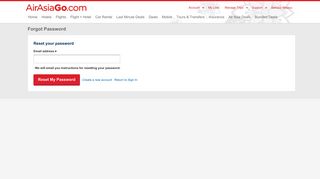 Forgot Password - AirAsiaGo.com