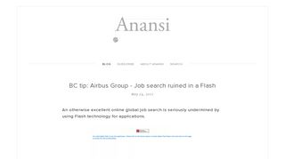 BC tip: Airbus Group - Job search ruined in a Flash — Anansi