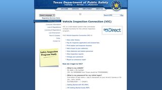 TxDPS - Vehicle Inspection Connection (VIC) - Texas DPS - Texas.gov