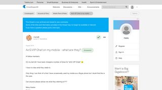 Solved: AirG VIP Chat on my mobile - what are they? - Telstra ...