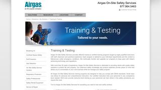 Training & Testing - Airgas On-Site Safety Services