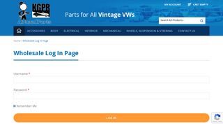 Wholesale Log In Page - Airhead VW Parts