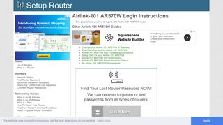 How to Login to the Airlink-101 AR570W - SetupRouter