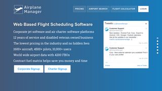 AirplaneManager | Corporate Aircraft Flight Scheduling Software