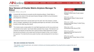 New Version of Charter Matrix Airplane Manager To Debut | Business ...
