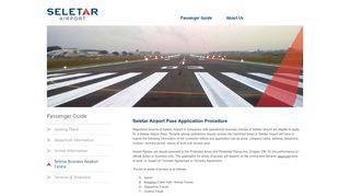 Seletar Airport Pass Application Procedure - Seletar