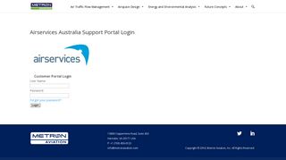Airservices Australia Support Portal Login - Metron Aviation, Inc.