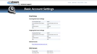 Basic Account Settings | Airstream Communications Technical Support