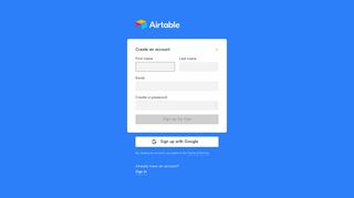 Sign up - Airtable